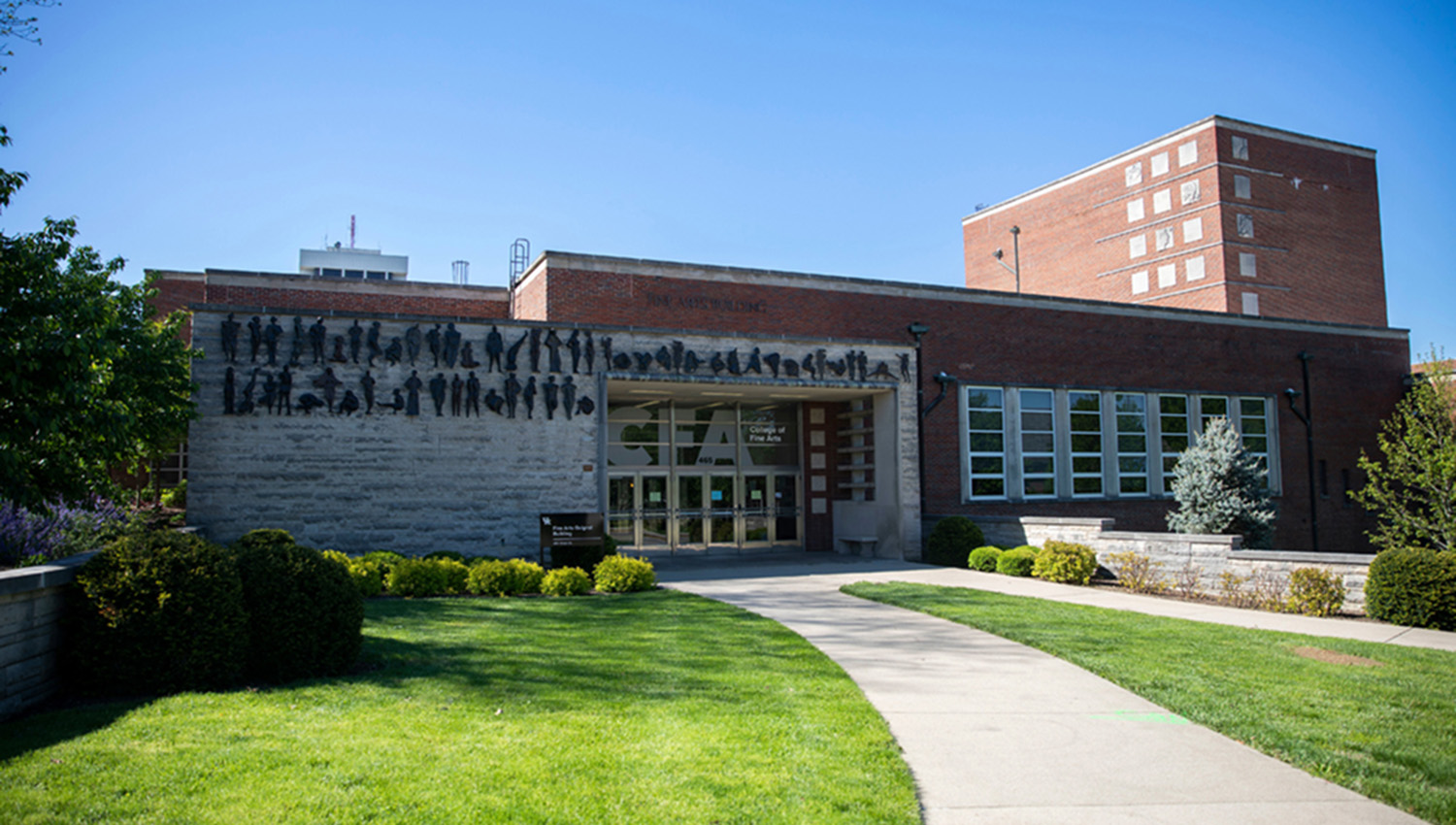 The Rose Street main entrance of the Fine Arts Building.