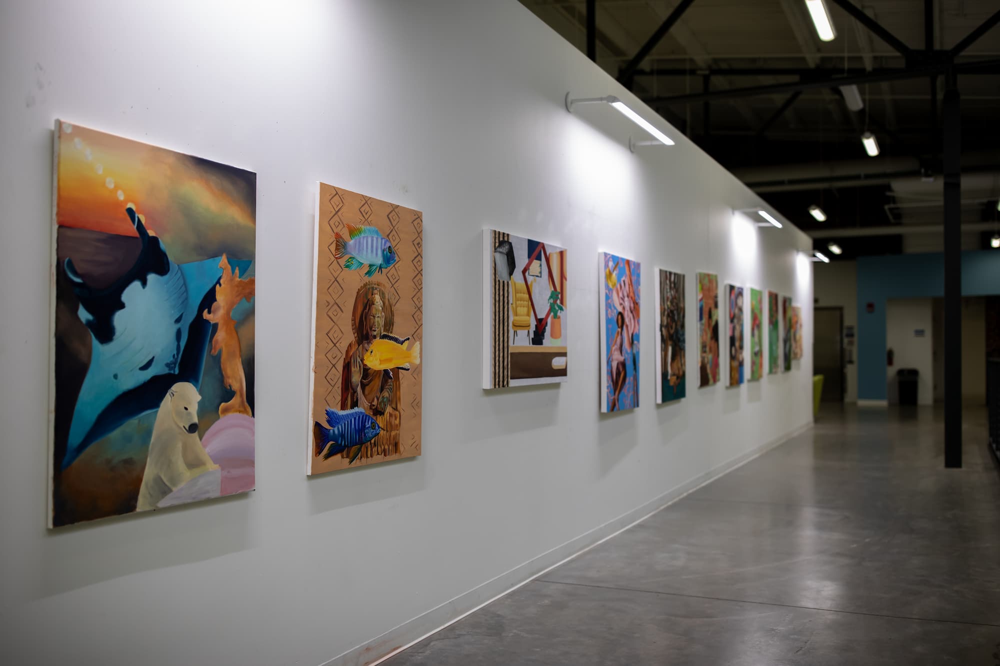 art on gallery wall