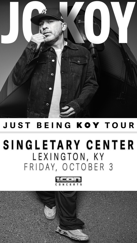 Person in front of JO KOY in black and white