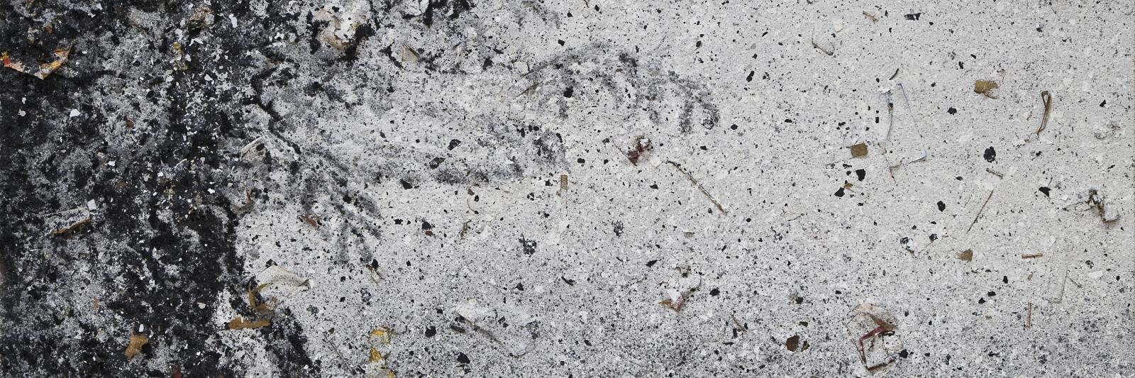 Zhang Huan, East Wind No. 4, 2011, ash on linen. Courtesy of Pace Gallery.