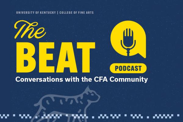the beat podcast graphic with wildcat illustration