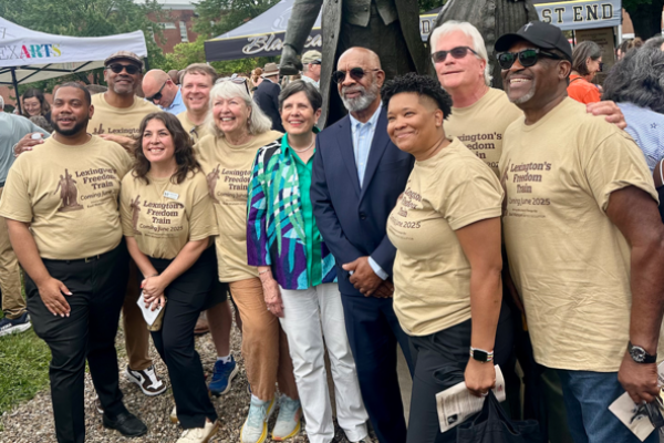 "Towards Freedom," a sculpture depicting abolitionists Lewis and Harriet Hayden, who were formerly enslaved in Lexington — was dedicated on North Limestone Street in Lexington on Juneteenth. Photo courtesy of VisitLEX.