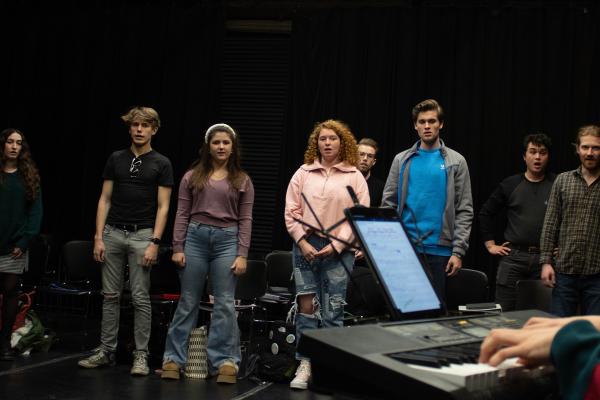 Image of students rehearsing for Lucidity