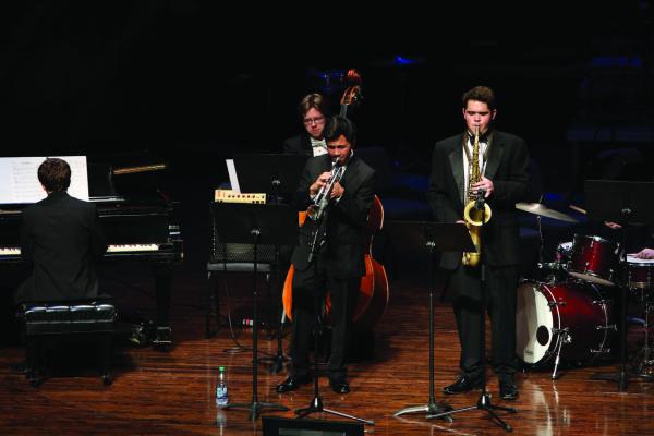 Mega-Sax musicians on stage