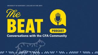 the beat podcast graphic with wildcat illustration