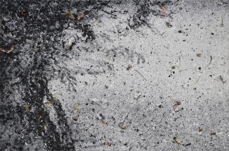 Zhang Huan, East Wind No. 4, 2011, ash on linen. Courtesy of Pace Gallery.  