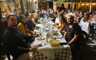 Jason Dovel with IU trumpet students in Corfu, Greece