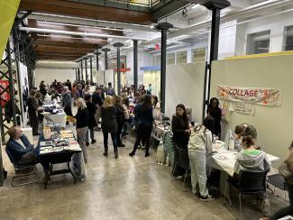 people in gallery atrium