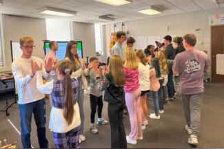 teachers and students in session