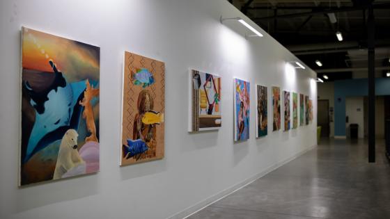 art on gallery wall