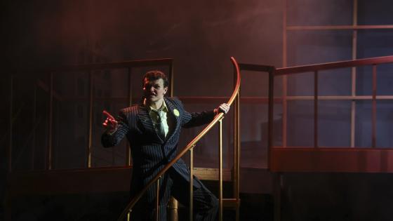 Student on stage