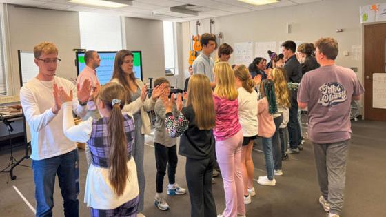 teachers and students in session