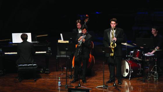 Mega-Sax musicians on stage