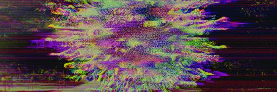 purple explosion on face in media art