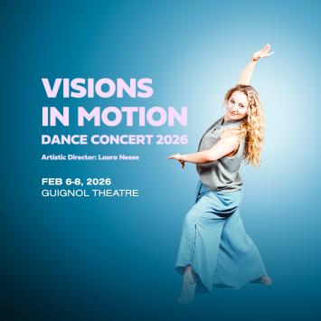 dancer in lunge on blue background