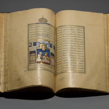 photo of antique book open to the middle