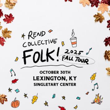 leaves along border with Folk title in center