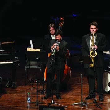 Mega-Sax musicians on stage